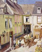 Sir William Orpen The Courtyard,Hotel Sauvage,Cassel,Nord oil on canvas